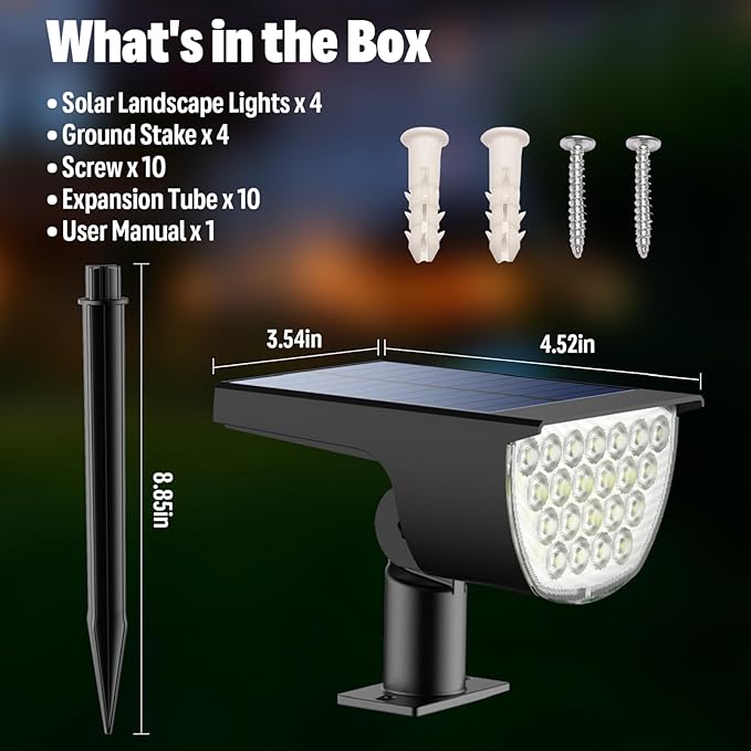 Solar Lights Outdoor Waterproof IP65, Solar Powered 76 LED 3 Lighting Modes - Image 6