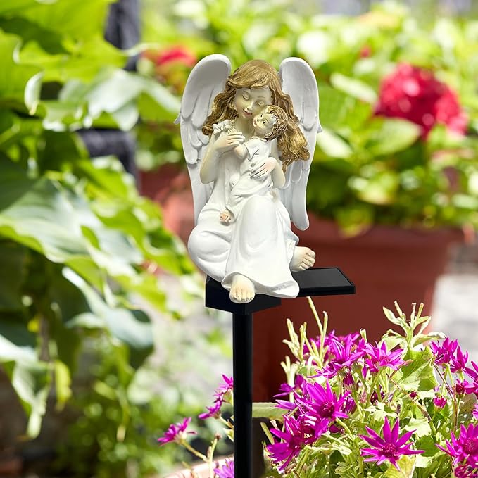Solar Garden Angel Lights, Waterproof Outdoor Garden Angels Statue Decorations - Image 2