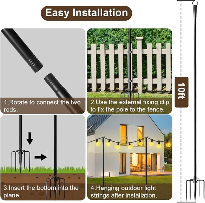 2 Pack 10FT Lighting Hanging Pole - Image 7