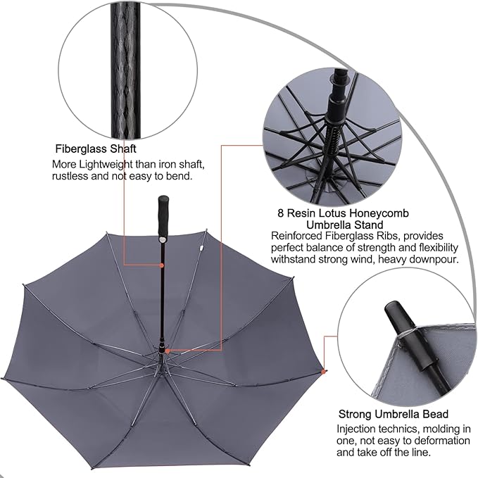 G4Free 47/54/62/68/72 Inch Automatic Open Golf Umbrella Oversize Extra Large - Image 4