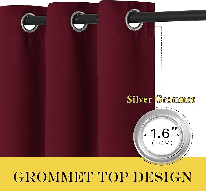 NICETOWN Blackout Room Divider Curtains 84 inch Length, Grommet Energy Saving - Image 5