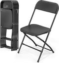 VINGLI 6 Pack Black Plastic Folding Chair, Indoor Outdoor Portable Stackable by VINGLI