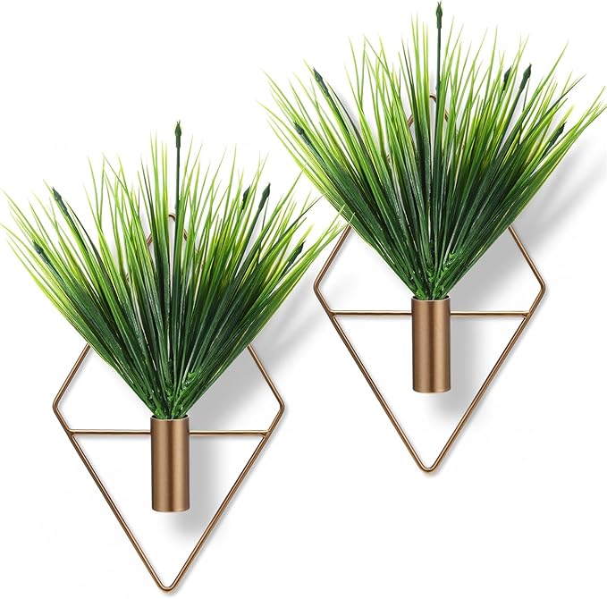 4 Pieces Bronze Wall Decor Hanging Planters by Canlierr