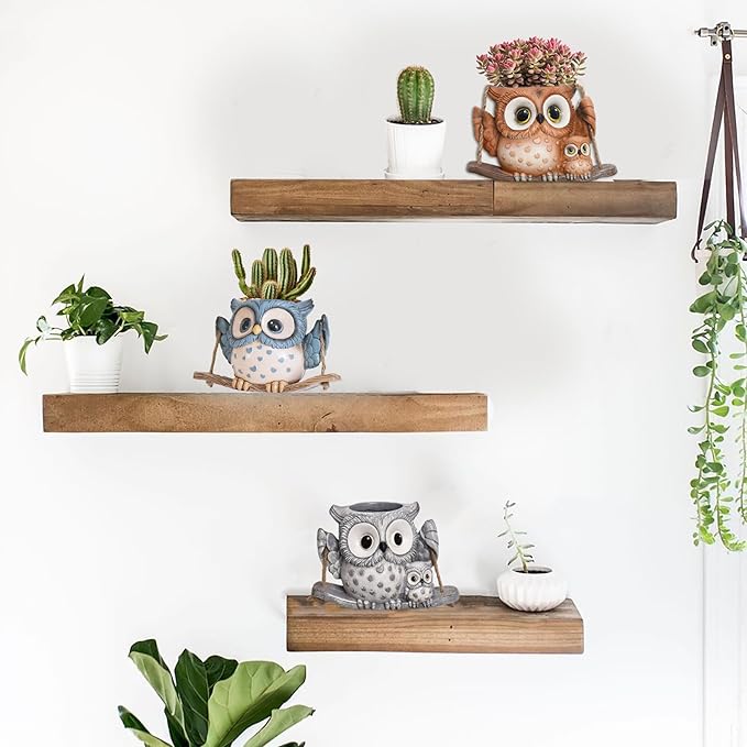 Swing Owl Hanging Planters for Indoor Plants, Cute Small Succulent Pots - Image 6