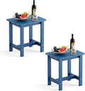 LUE BONA Outdoor Side Table Set of 2, HDPS Small Outdoor Table, Adirondack Side by LUEBONA