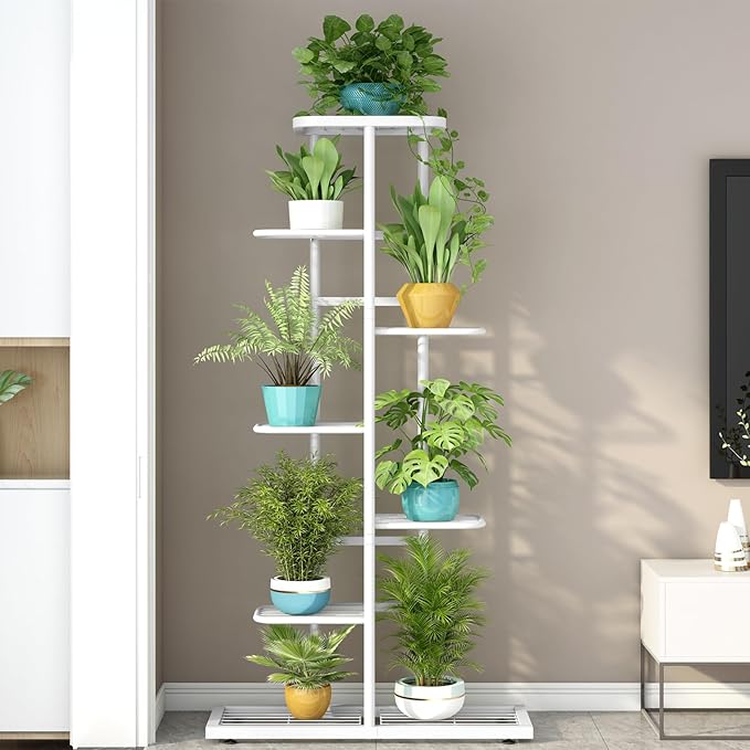 LINZINAR Plant Stand Metal 7 Tier 8 Potted Multiple Flower Pot Holder Shelf - Image 3