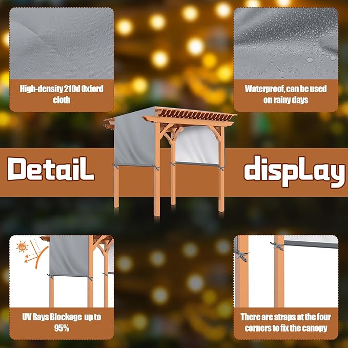 Universal Pergola Replacement Canopy Outdoor Canopy Shade Cover Waterproof - Image 3