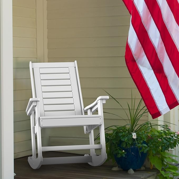 GREENVINES Outdoor Rocking Chairs | Set of 2 | Porch Rocker | HDPE Plastic | - Image 4