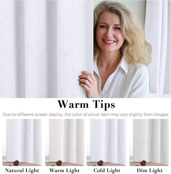 H.VERSAILTEX Linen Blackout Curtains 54 Inches Long 100% Blackout Thermal - Image 5