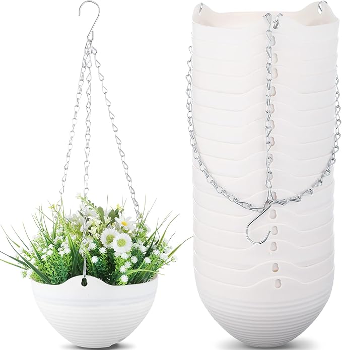 Zopeal 16 Pack Self Watering Hanging Planters 8 Inch Garden Flower Plant Pot by Zopeal