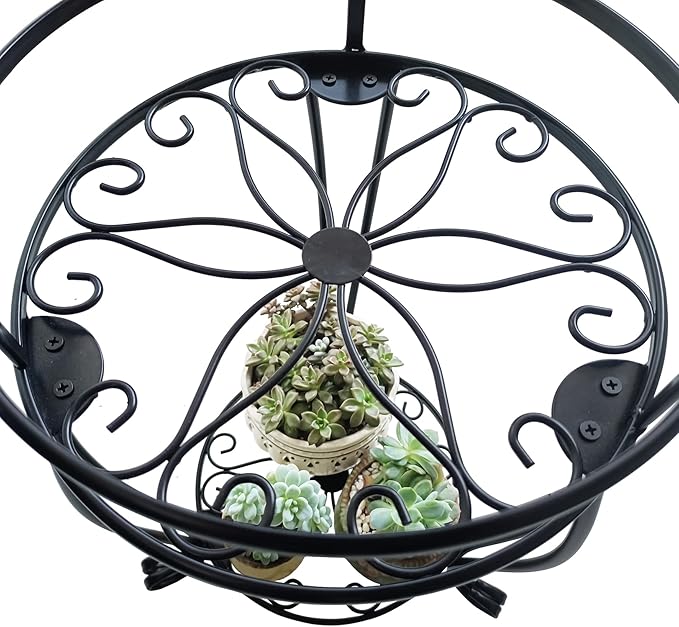 CASIMR 2 Tier Plant Stand, 19.2 inch Tall Metal Potted Holder Rack, Indoor - Image 5
