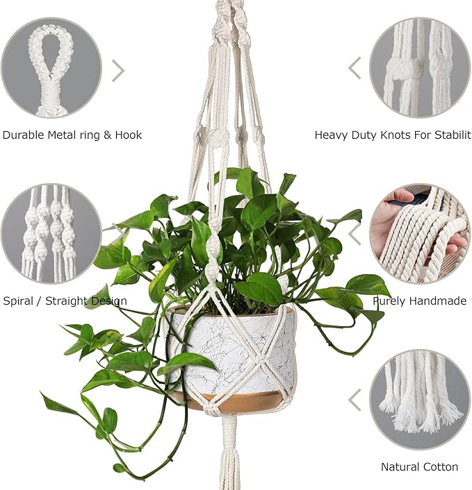MIPON 3 Pack Macrame Plant Hanger Indoor Hanging Planter Holder - Image 5