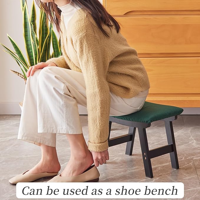 Foot Stool, Bamboo Small Sofa Foot Rest Under Desk, Extra Seating - Image 6