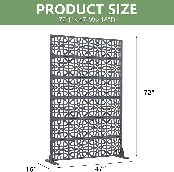 Casaphoria Metal Privacy Screen Outdoor, Drakgrey-Perilla - Image 4