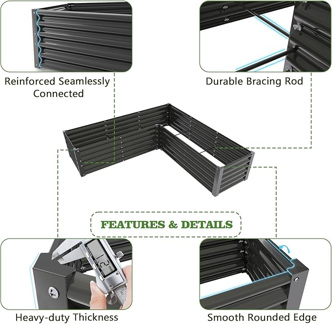 A ANLEOLIFE 16-Pack Deep Root Galvanized Raised Garden Beds Outdoor - Image 6
