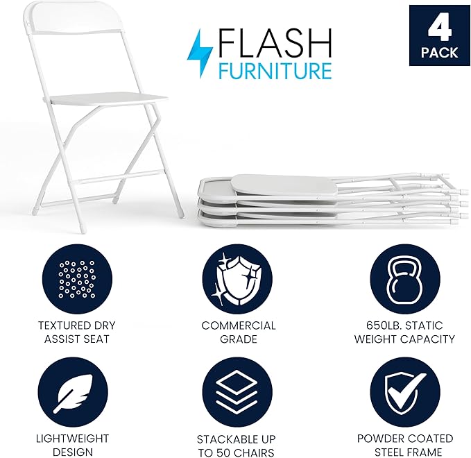 Flash Furniture Hercules Series Plastic Folding Chair - Image 3