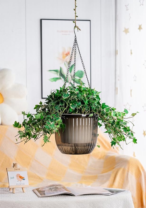 Melphoe 1 Pack Self Watering Hanging Planters Indoor Flower Pots, 8.3 Inch - Image 7
