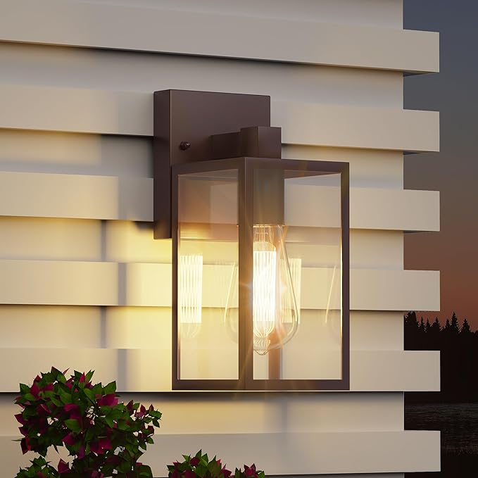 Oil Rubbed Bronze Outdoor Front Porch Light Fixture Wall Mount, LED Exterior by WIHTU