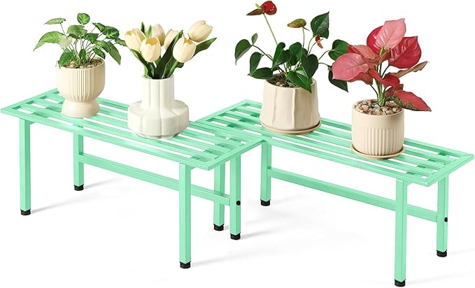 2 Pack Metal Plant Stand Outdoor Plant Shelf Indoor, 1 Tier Heavy Duty Plant by Dipion