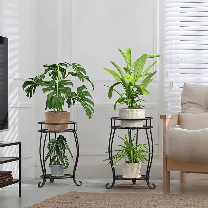 TOSKING 2 Tier Metal Plant Stand Indoor Outdoor, Rustproof Stable Plant Stands - Image 7