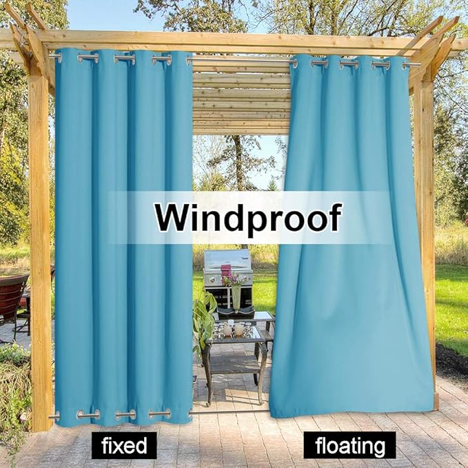 NICETOWN Outdoor Curtain for Patio/Balcony, Thermal Insulated Weight Heavy - Image 3