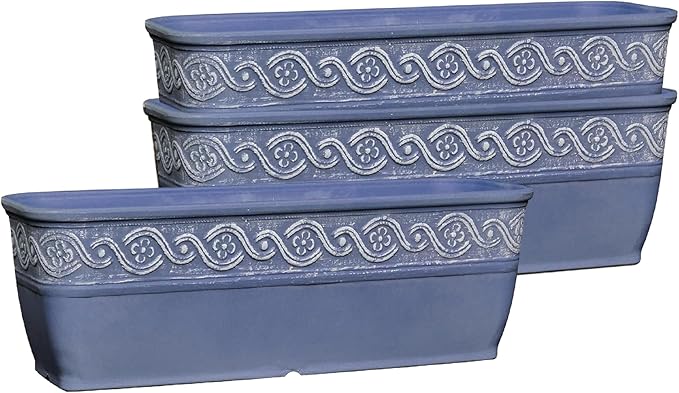 Classic Home and Garden Corinthian Trough Planter, Slate Blue by ClassicHomeandGarden