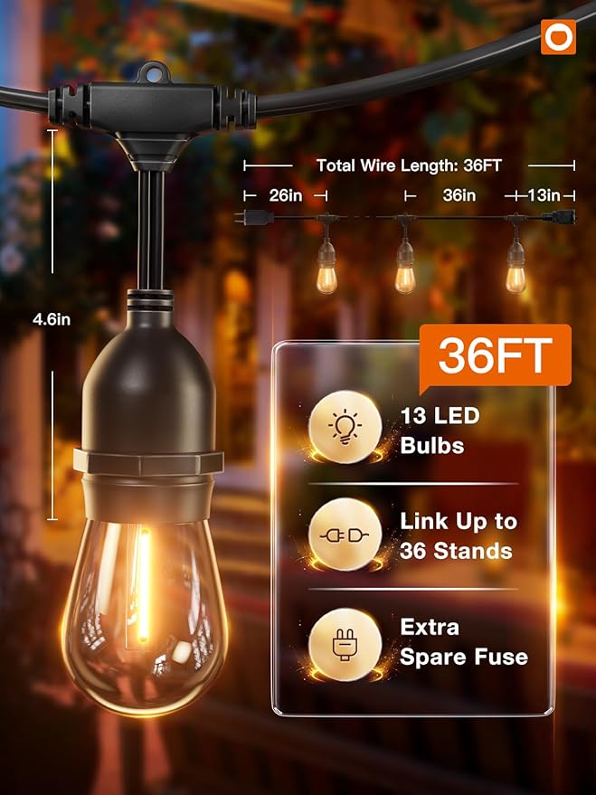 addlon LED Outdoor String Lights 36FT - Image 6