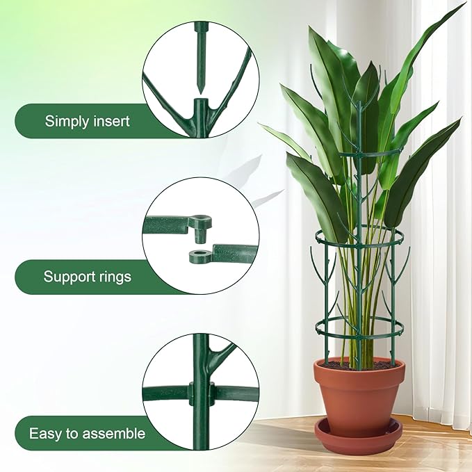 18 Pcs Plant Support Stakes & Plant Cage Support Rings, Plant Supports - Image 5