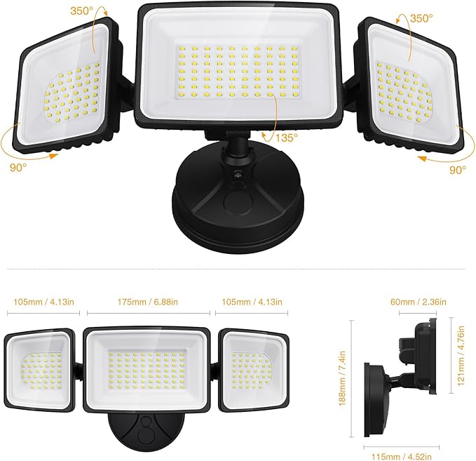 Onforu 130W LED Security Light, 13000LM Outdoor Indoor Flood Light Switch - Image 8