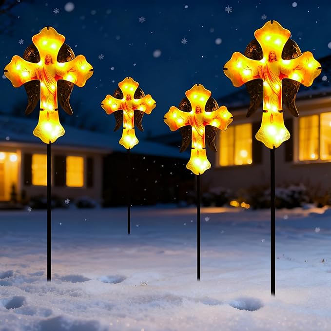 Solar Jesus Cross Garden Lights - Image 6