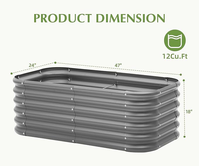 Galvanized Raised Garden Bed, Outdoor Planter Bed, Metal Planter Box - Image 2
