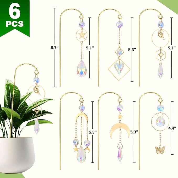 Crystal Suncatcher, 6 Pack Garden Suncatchers Small Trellis - Image 3