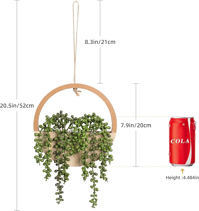 Floweroyal 2pcs Artificial Succulents Hanging Plants 12.2'' Fake String of - Image 2
