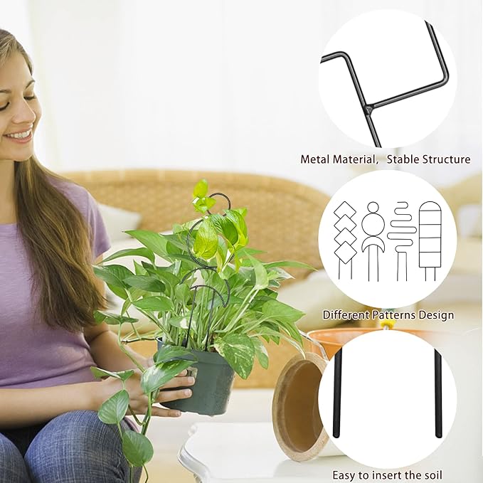 4 Pcs Mini Metal Trellis for Potted Plants, Climbing Support for Hoya Vines - Image 4