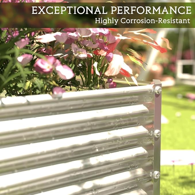 2 Pack Tall 6x3FT Corrugated Galvanized Steel Raised Garden Bed Outdoor - Image 6