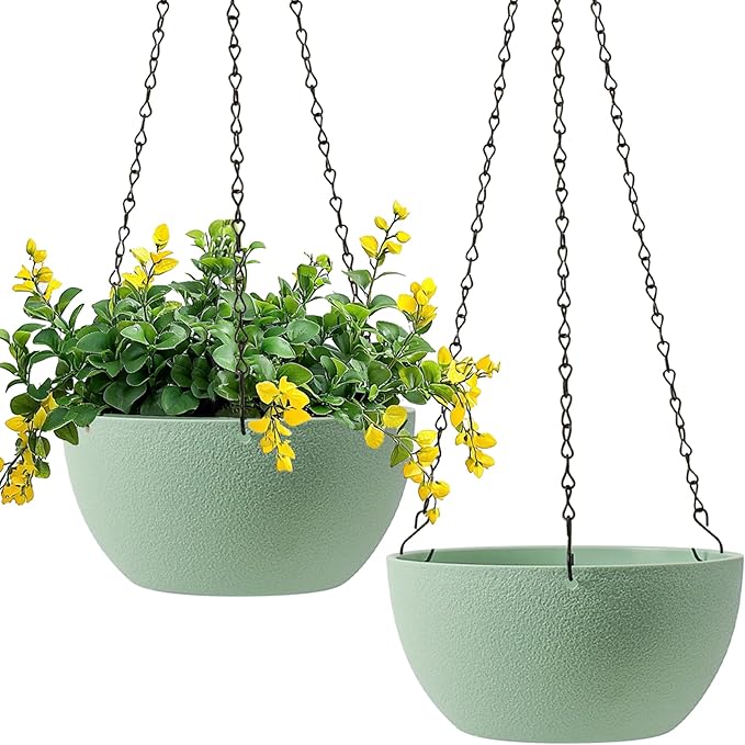 T4U 8 Inch Hanging Planter for Indoor Plants, 2 Pack Small Pots by T4U