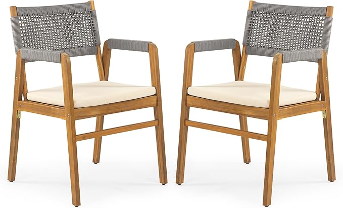 Christopher Knight Home Pasco Acacia Wood Outdoor Dining Table Set - Image 9