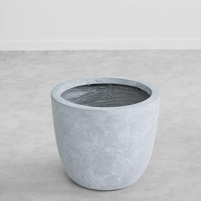 Kante 14 Inch Dia Round Concrete Planter, Indoor Outdoor Large Plant Pot - Image 8