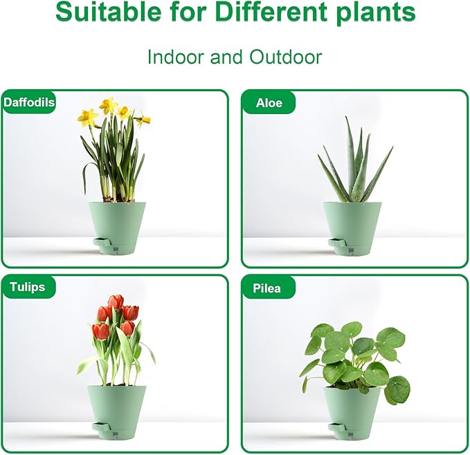 Self-Watering-Pots-for-Indoor-Plants, 8 Inch Flower Pots - Image 5