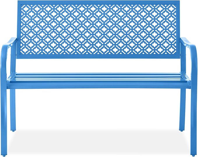 Best Choice Products Outdoor Bench 2-Person Metal Steel Benches Furniture by BestChoiceProducts