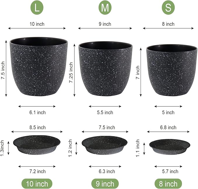 Plant Pots 10/9/8 inch, Flower Pots - Image 3