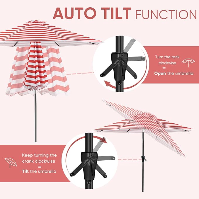 Tempera Patio Market Outdoor Table Umbrella - Image 2