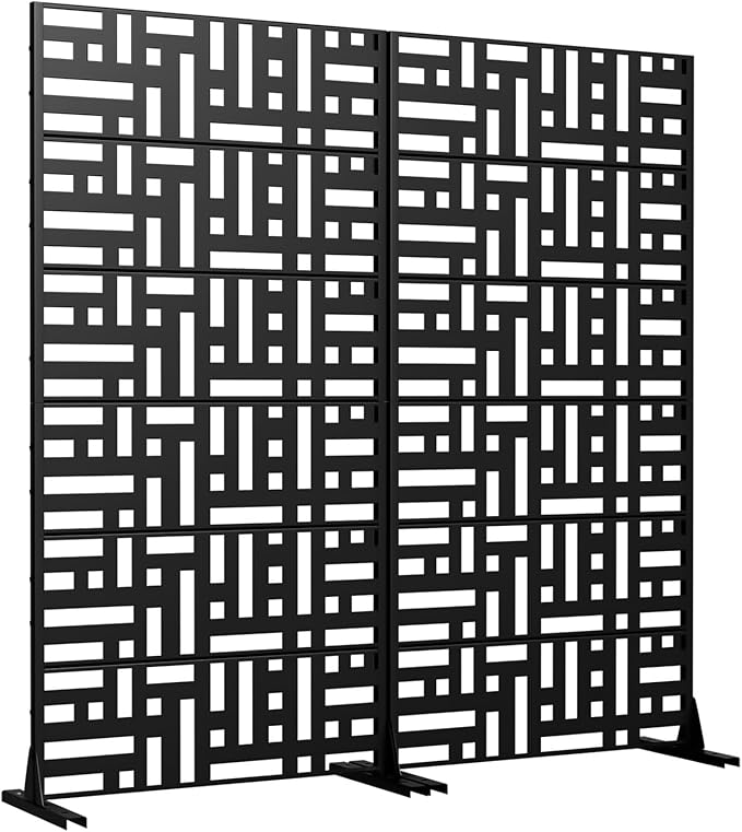Casaphoria 72" H x 35" W Metal Privacy Screen, Outdoor Freestanding Decorative - Image 3