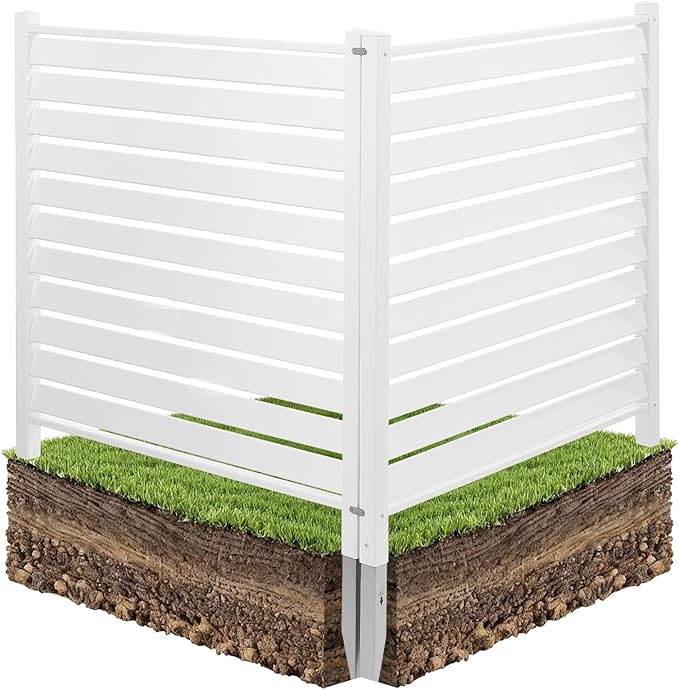 VEVOR 48" W x 48" H Vinyl Fence Panels, Air Conditioner Fence, Outdoor Privacy by VEVOR