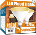 Par38 led Flood Lights Outdoor Light Bulb, Dimmable 1800LM, 20W Replace up to by Gonhom