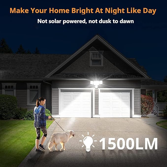 LEPOWER Battery Powered LED Flood Light Outdoor, 1500LM Motion Sensor Security - Image 3