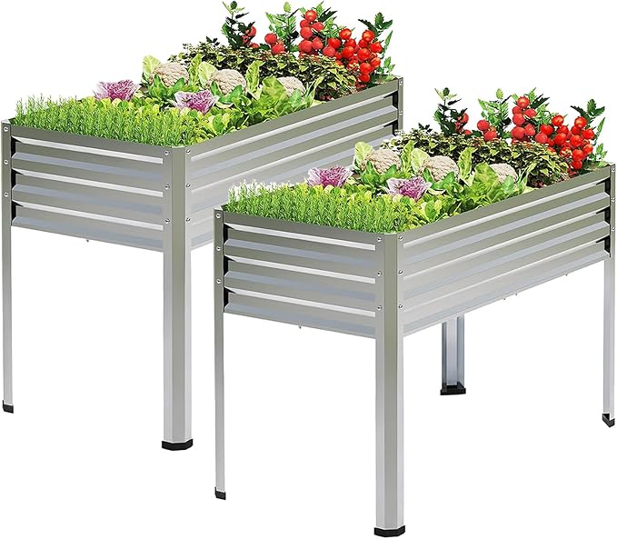 2PCS Galvanized Raised Garden Bed by FOYUEE