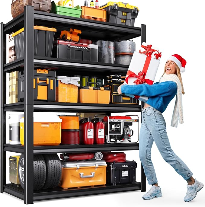 71" H-46 W Garage Shelving Heavy Duty Storage Shelves, Metal Adjustable by Unknown