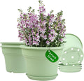 13 Inch Plastic-Flower-Pot-for-Indoor-Plants, 4 Pack Large Outdoor Planter Pot by Pottiffe