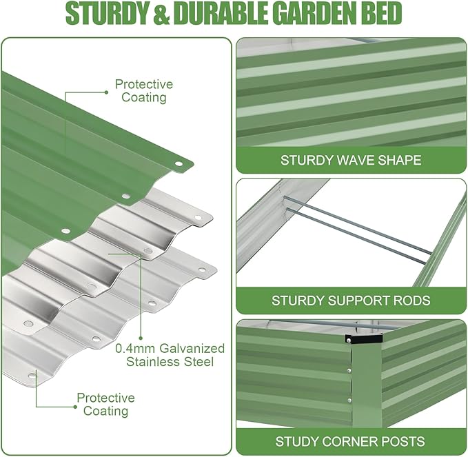Galvanized Raised Garden Bed Outdoor | Metal Raised Garden Bed - Image 5